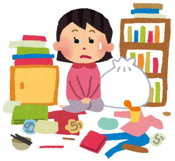 荷物が多くて片付かない部屋