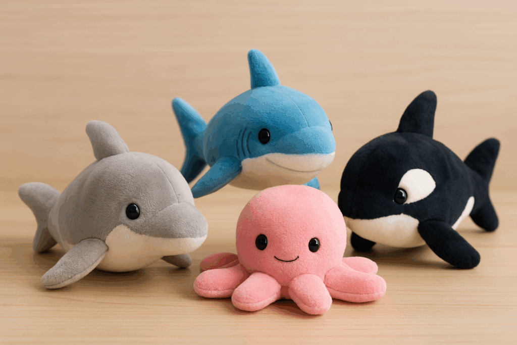 水族館で買ったイルカ、タコ、シャチ