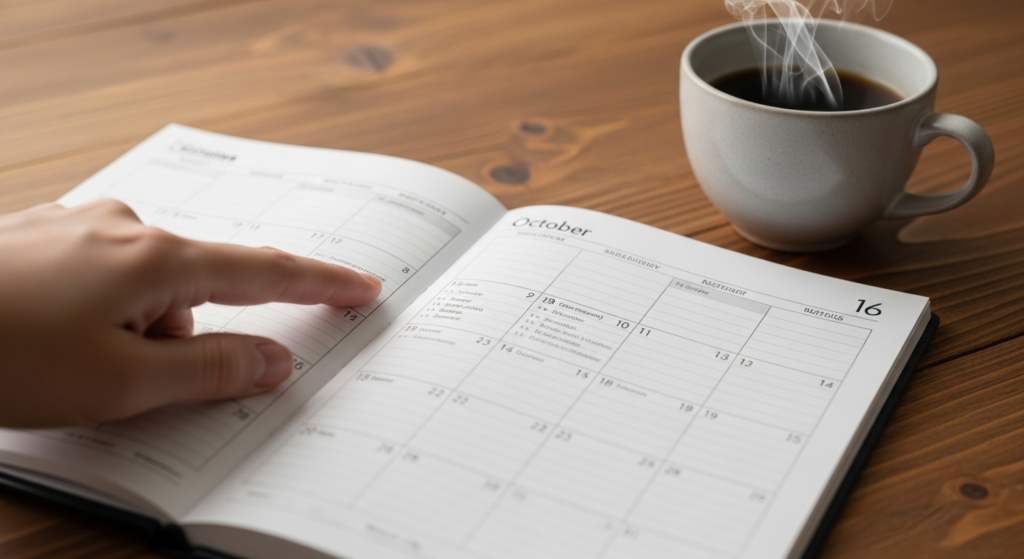 手帳のマンスリーの「見出し」を読む