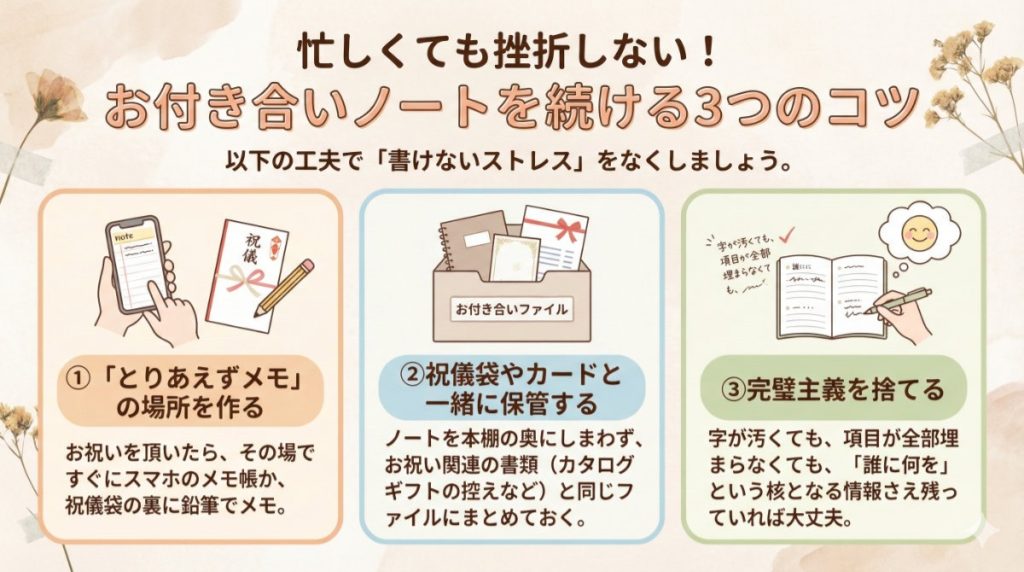 挫折しないお付き合いノートのコツ