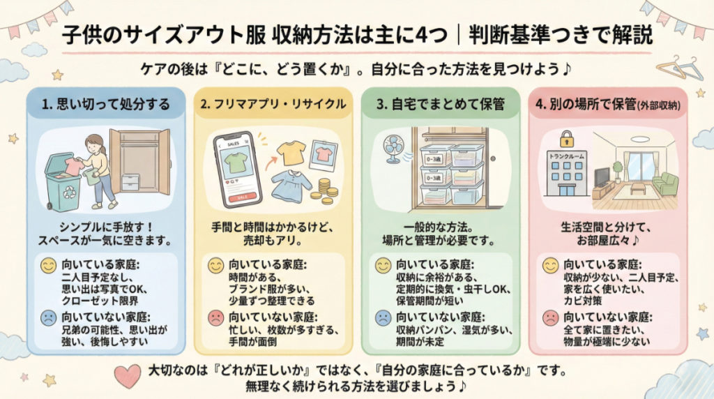子供のサイズアウト服の収納方法は主に4つの解説