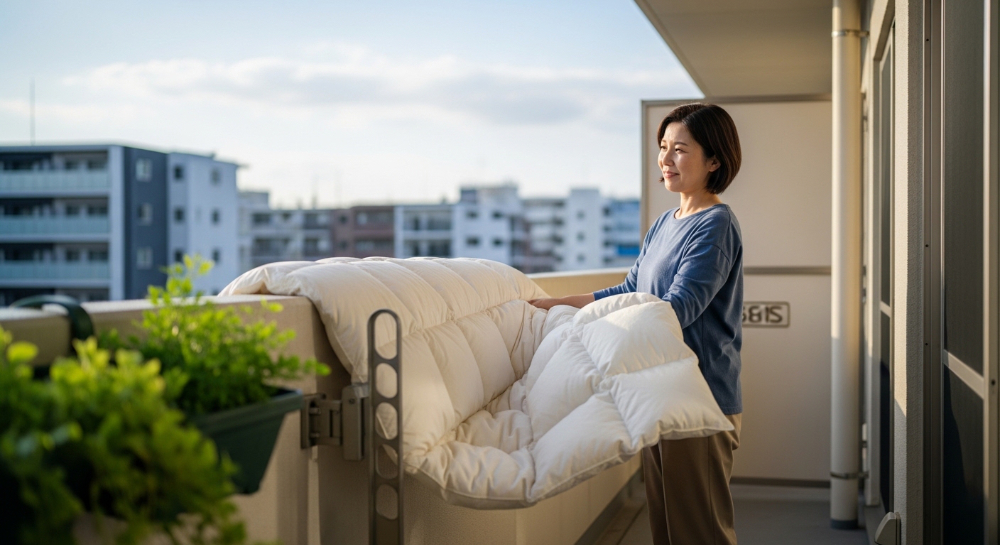 布団を風通しの良い日陰で干す