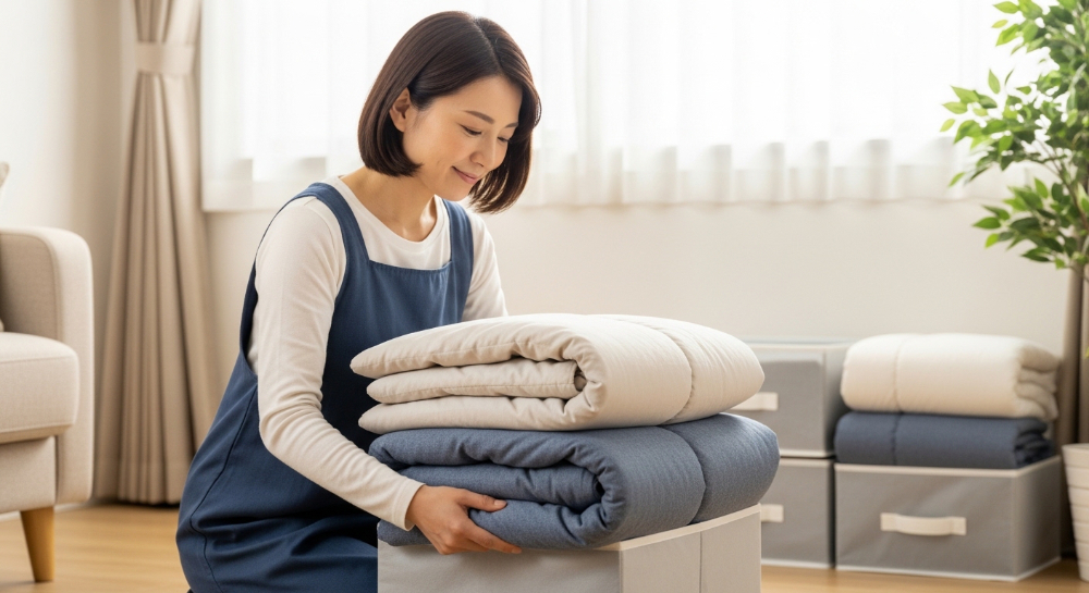 布団を気持ちよくしまう