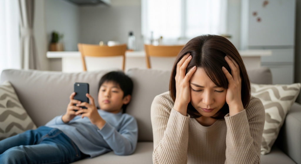 中学生の子供のYouTube依存に困っている母親